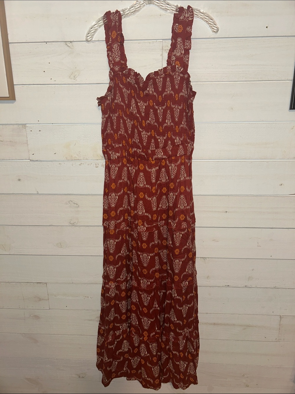 Women’s Rust Cotton & Rye Maxi Dress - Sleeveless Summer Style